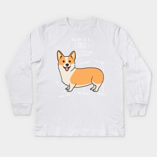 Corgi Anatomy Kids Long Sleeve T-Shirt